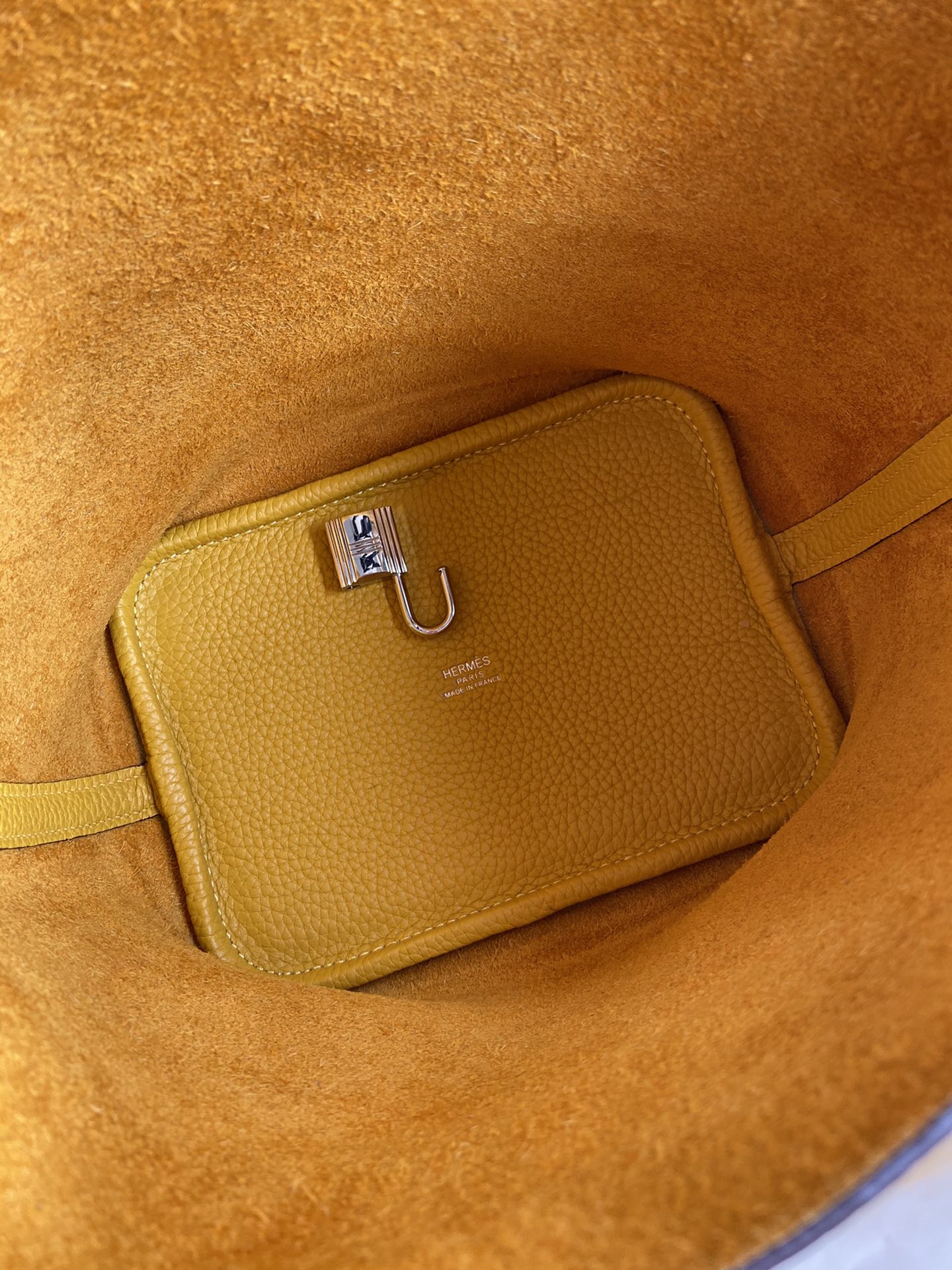 Hermes Picotin Lock 18 Bag In Yellow Amber Clemence Leather